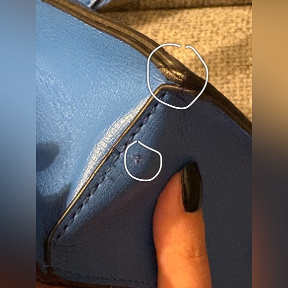 Barely worn Karl Lagerfeld Simone Blue Leather Crossbody - Picture 6 of 16